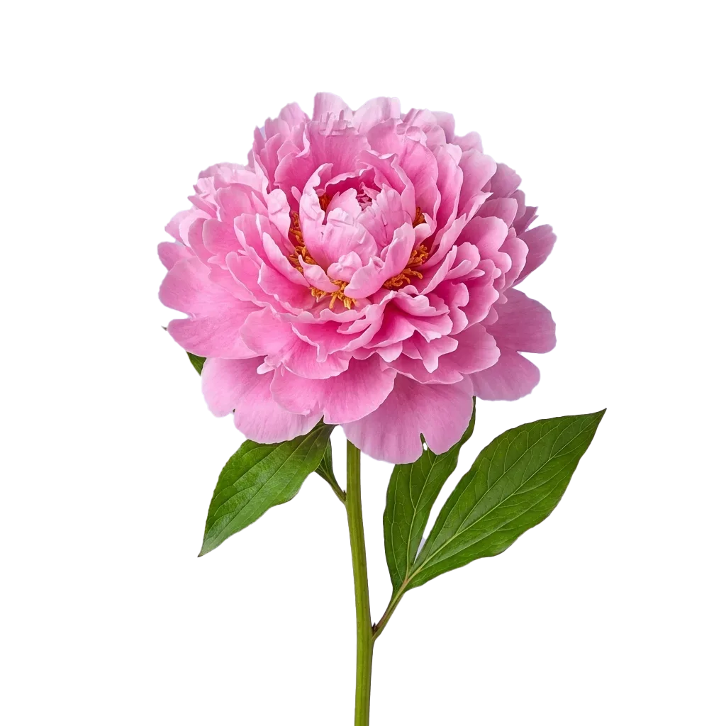 Single pink peony flower